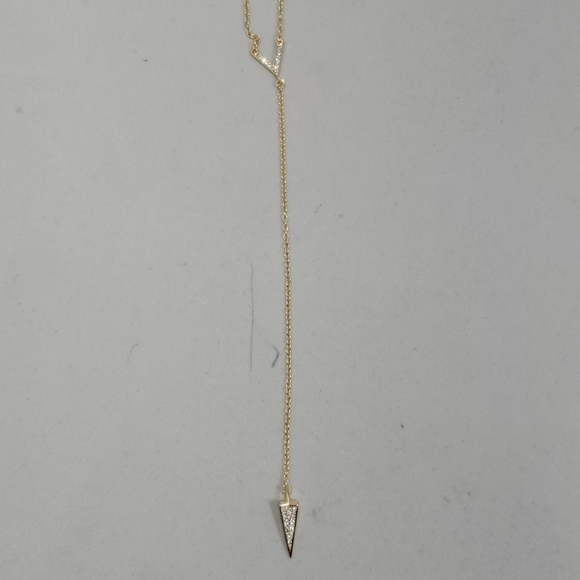 Rebecca Minkoff Crystal Cone Y Necklace (Gold Toned/Crystal) - Picture 6 of 8